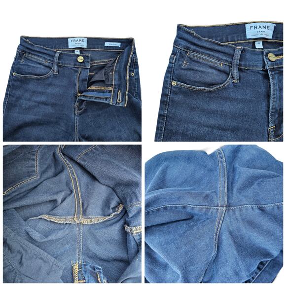 Le High Skinny Jeans Frame Size 26 Dark Stretch Denim NortHampton High Rise - Picture 1 of 10
